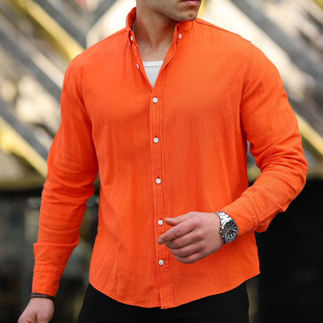 Button-Up Shirt // Orange (S)