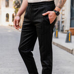 Striped Jogger // Black (S)