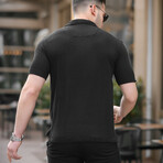 Patterned Short Sleeve Button-Up // Black (S)