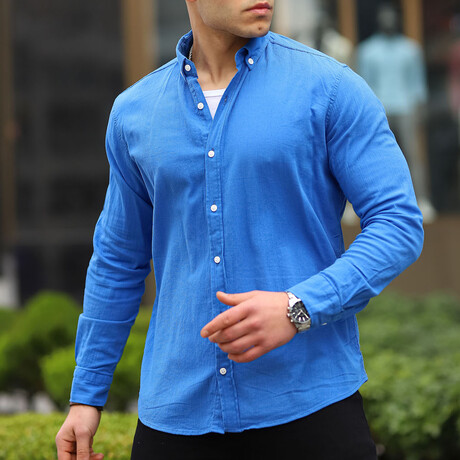 Button-Up Shirt // Blue (S)