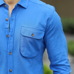 Double Pocket Button-Up // Blue (S)