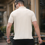 Patterned Short Sleeve Button-Up // Beige (S)