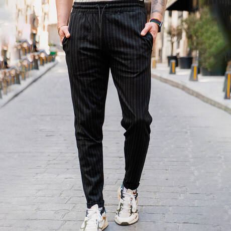 Striped Jogger // Black (S)