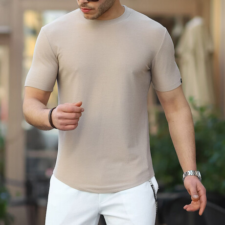 Crew Neck T-Shirt // Beige (S)