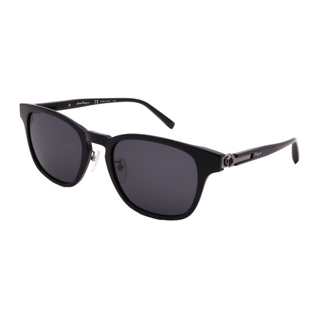 Men SF1021SA 001 Square Sunglasses // Black + Dark Gray