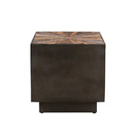 Metal Side Table + Rail Wood Top