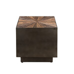 Metal Side Table + Rail Wood Top