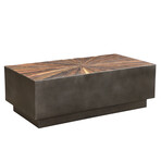 Metal Coffee Table + Rail Wood Top
