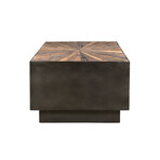 Metal Coffee Table + Rail Wood Top