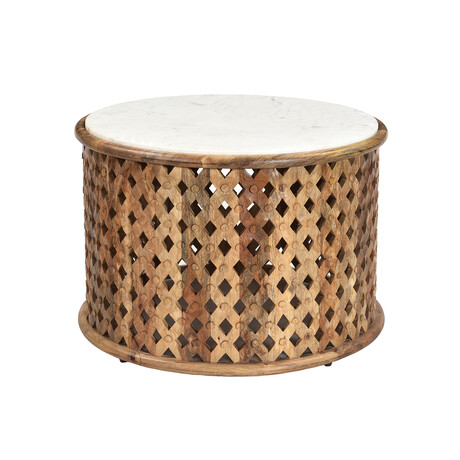 Carved Marble Top Coffee Table