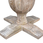 Marble Top Side Table // White Wash