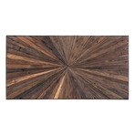 Metal Coffee Table + Rail Wood Top