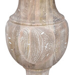 Marble Top Side Table // White Wash