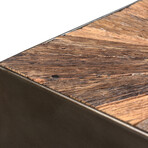 Metal Side Table + Rail Wood Top