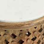 Carved Marble Top Coffee Table