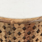 Carved Marble Top Coffee Table