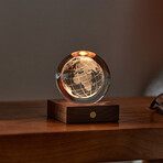 Amber Crystal Light // 3D Laser World Globe