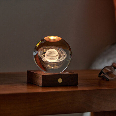 Amber Crystal Light // 3D Laser Saturn