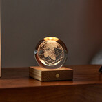 Amber Crystal Light // 3D Laser World Globe