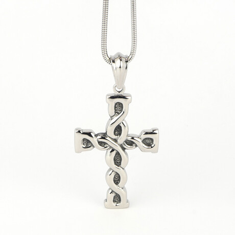 Dell Arte // Stainless Steel Cross + 24" Necklace // Silver