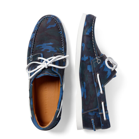 Hardy Marine Camo Boat Shoe // Blue (Men's Euro Size 42)