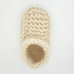 Chilote Baby Shoes // One Size // Ivory + Brown