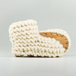 Chilote Baby Shoes // One Size // Ivory + Brown