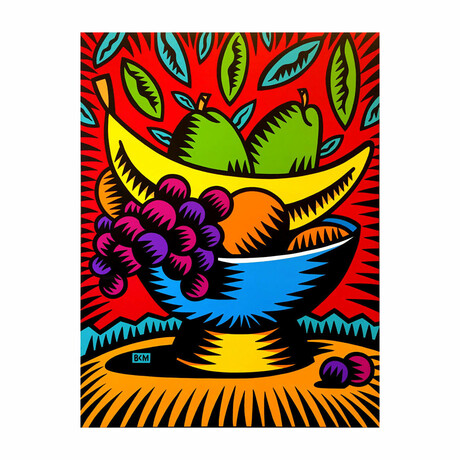 Burton Morris // Fruit In Blue Bowl