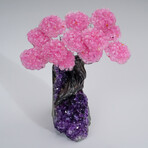 Genuine Rose Quartz Clustered Gemstone Tree on Amethyst Matrix // The Love Tree