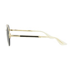 Gucci // Men's Round-Oval Sunglasses // Gold + Gray