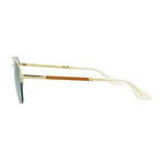 Gucci // Men's Aviator Sunglasses // Gold + Green