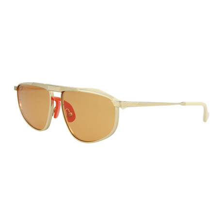 Gucci // Men's Aviator Sunglasses // Gold + Orange