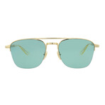 Gucci // Men's Aviator Sunglasses // Gold + Green