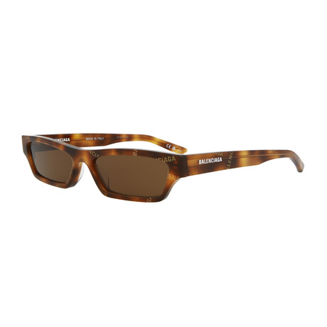 Balenciaga // Unisex Square-Rectangle Sunglasses // Shiny Havana
