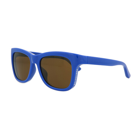 Balenciaga // Unisex Square-Rectangle Sunglasses // Blue + Brown