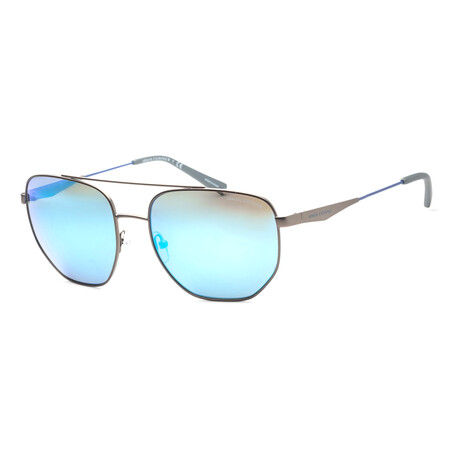 Armani Exchange // Men's Fashion AX2033S-600625 Sunglasses // Matte Gunmetal + Green Mirror Light Blue