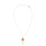 18K Yellow Gold Sapphire + Diamond Necklace I // 16" // New