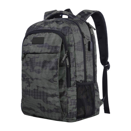 Nox Motorcycle Backpack // Gray Camo