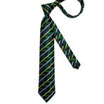Calypso Handmade Silk Tie // Black + Green + Yellow