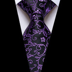 Spartan Handmade Silk Tie // Black + Magenta