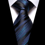 Satyr Handmade Silk Tie // Navy + Black + Green