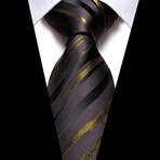 Halo Handmade Silk Tie // Black + Olive
