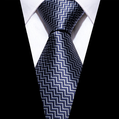 Comet Handmade Silk Tie // Navy + Silver