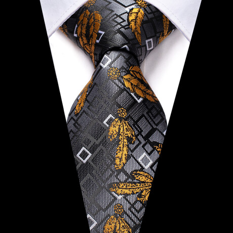 Legion Handmade Silk Tie // Gray + Orange
