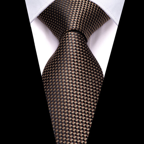Helios Handmade Silk Tie // Brown + Black