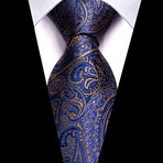 Triton Handmade Silk Tie // Blue + Gold