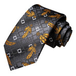Legion Handmade Silk Tie // Gray + Orange