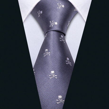 Fargo Handmade Silk Tie // Pewter