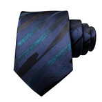 Satyr Handmade Silk Tie // Navy + Black + Green
