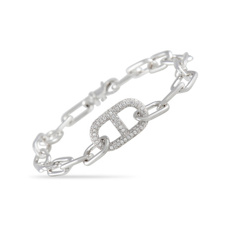 LB Exclusive // Ladies 18K White Gold Diamond Link Bracelet // 7.5" // New